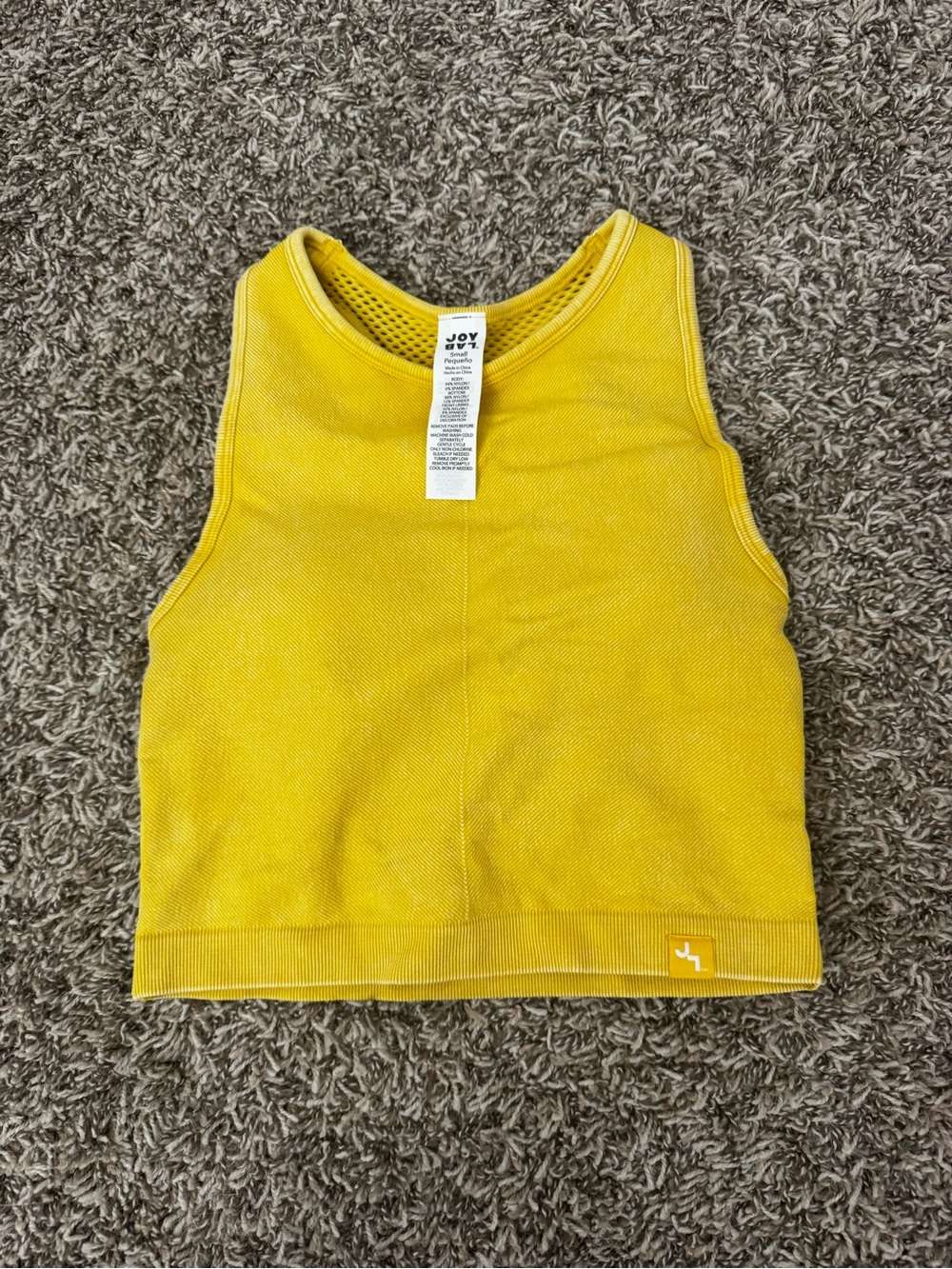 JoyLab Bright Yellow Cropped Workout Tank